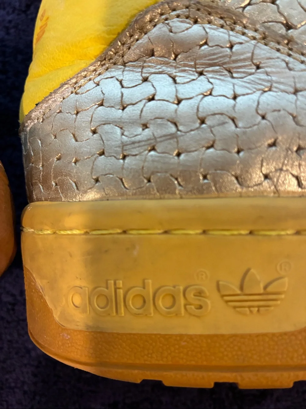 adidas Jeremy Scott Yellow and Metallic Gold High-Top Sneakers